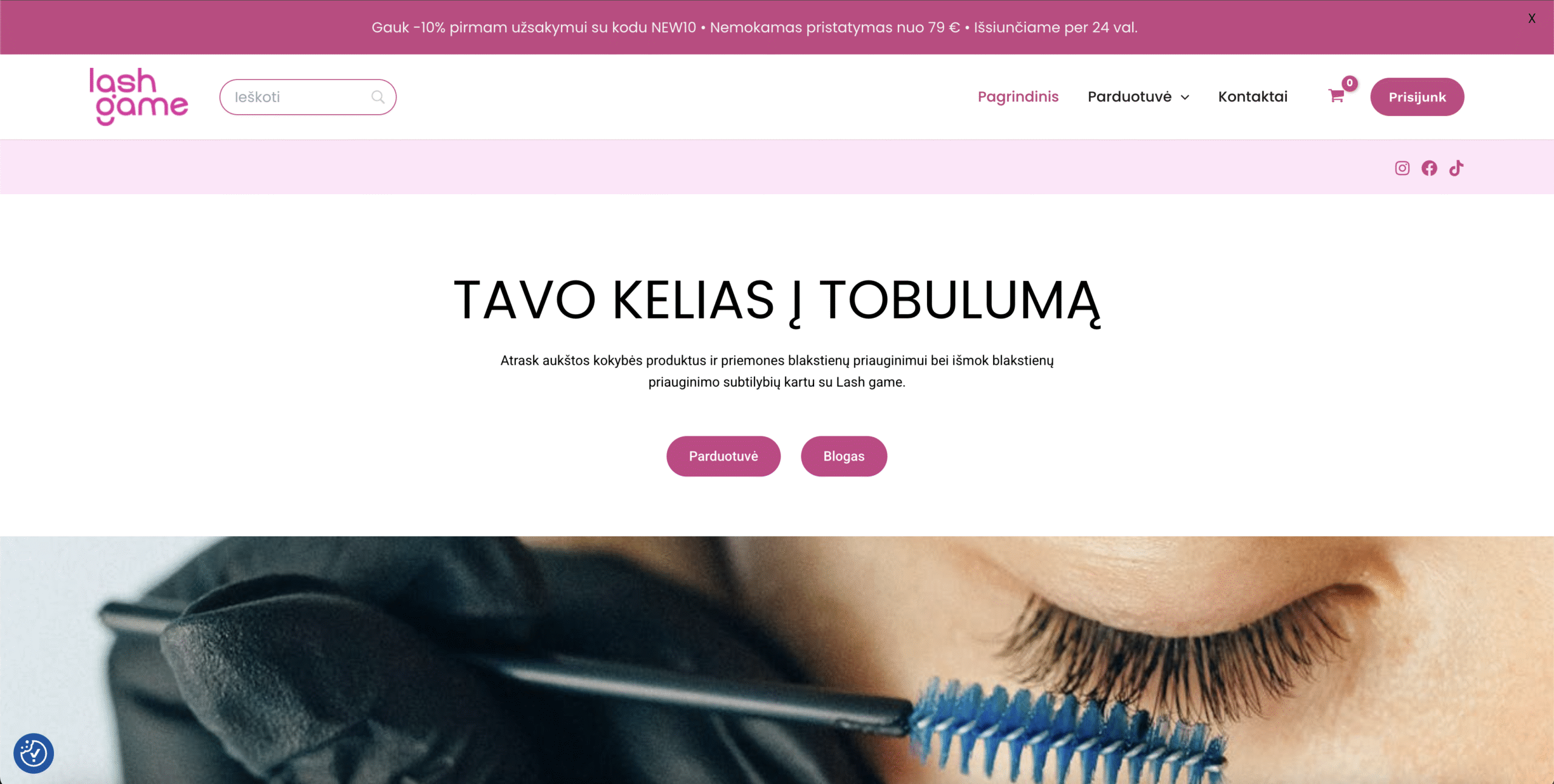 Lash Game el. parduotuvės dizainas